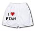 White Boxer Short with I Love Ptah
