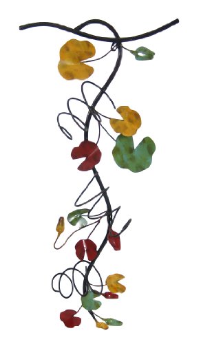 Detail image 37 In. Vertical Water Lily Metal Wine Holder Wall Mount