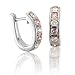 14k White Gold Pink and White Diamond Hoop Earrings (1/2 cttw)