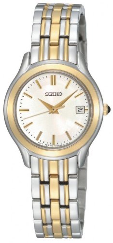 Seiko Women's SXDC58 Classic Two Tone Stainless Steel White Dial Watch