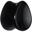 7/16" Concave Pear Obsidian Stone Plug
