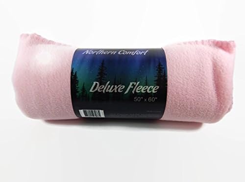 Northern Comfort Deluxe Fleece Throw Blanket 50" x 60" (Pink)