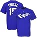 Majestic L.A. Dodgers #15 Rafael Furcal Royal Blue Youth Players T-shirt (Large)