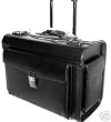 Mancini Black Lawyer/litigation Rolling Leather Briefcase