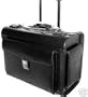 Mancini Black Lawyer/litigation Rolling Leather Briefcase