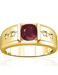 14K Yellow Gold Cushion Cut Ruby Solitaire Ring