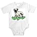 Onesie with bulldog, standing, dog, yellow, field