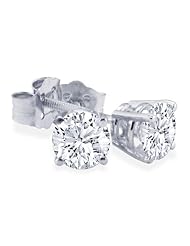 1/2ct Round Diamond Stud Earrings in 14K White Gold