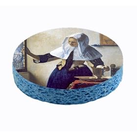  Fine Art Vermeer Woman with Water Pitcher Unique Kitchen Sponge