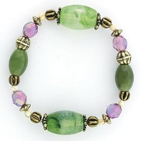 Naturally Yours Stretch Brass Tone Bracelet by 1928 Jewelry