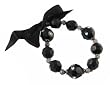 Bracelet - B185 - Crystalline - Stretch ~ Midnight Black with Crystals