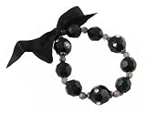 Bracelet - B185 - Crystalline - Stretch ~ Midnight Black with Crystals