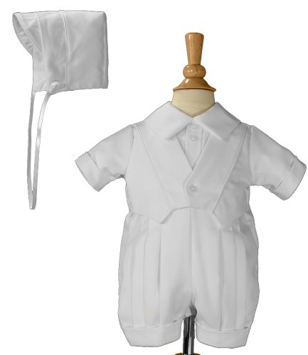 White Christening Baptism Romper With Vest