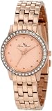 Lucien Piccard Womens 11696-RG-99 Monte Velan Rose Textured Dial Rose Gold Ion-Plated Stainless Steel Watch