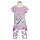 IMAGE OF Flapdoodles Lavender Butterfly Toddler Girls Purse Outfit 2T