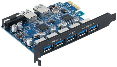 ORICO PVU3-5O2U Monster USB3.0 7 - Port PCI Express Card with VL800 and VL812 USB3.0 Controller Black