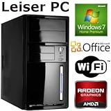 shinobee #4146 Silent Office / Multimedia PC mit Windows7 Home Premium 64 | Quad-Core! AMD Phenom II X4 945 4x3.0 GHz | 8GB RAM DDR3 PC1333 | 640 GB HDD | ASUS M5A78L-M LE | AMD Radeon HD3000 1024MB mit DVI/VGA| 150Mbit W-LAN | 22x Dual-Layer DVD�Brenner | CardReader | 7.1 Sound | GigabitLAN | Office 2010