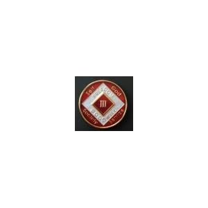 16 Year NA Burgundy & Silver Medallion / Coin - Classic Design (Narcotics Anonymous)-image