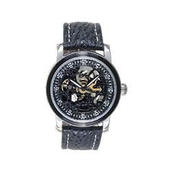 Tremont 3 Hand Automatic Skeleton Watch w/ Silver-Tone Dial and Leather Strap. Model: 843332003147