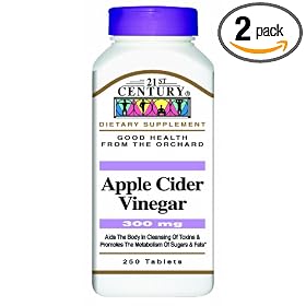 21st Century Apple Cider Vinegar 300mg Tablets, 250 Count (Pack of 2)