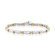 10K Two Tone Gold 1 ct. Diamond Tennis Bracelet (8")