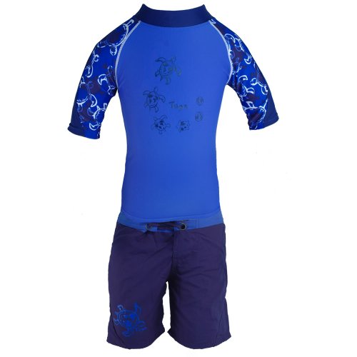 Offshore UV Sun Protective Boys 2 Piece Set: Short Sleeve Top & Board Shorts (UPF 50+)