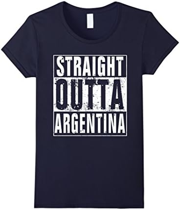 Women's Straight Outta Argentina Shirt Tee T-Shirt (FULL COLORS) Small Navy