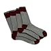 2 Pairs Men's Outdoor Hunting Boot Socks, Gray/Red, Shoe Size 6-12