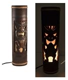 Carved Bamboo Tiki Bar Light with Glowing Eyes!