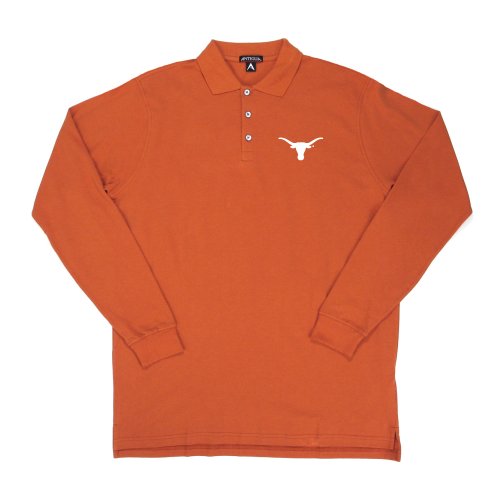 Antigua University of Texas Classic Pique Long Sleeve Polo Shirt