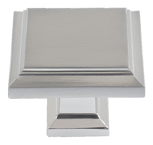 Atlas Homewares 289-BRN 1-1/4-Inch Sutton Square Knob, Brushed Nickel