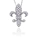 14K White Gold 0.15 ct. Diamond ''Fleur-De-Lis'' Pendant with Chain