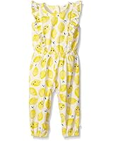 Rosie Pope Girls' Printed Jersey Romper with Ruffle Trim Detail