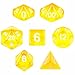 7 Die Polyhedral Dice Set - Translucent Yellow with Velvet Pouch By Wiz Dice