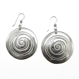 Spiral silver dipped earrings