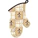 Majestic Black & Tan Fleur de Lis Kitchen Print Oven Mitt