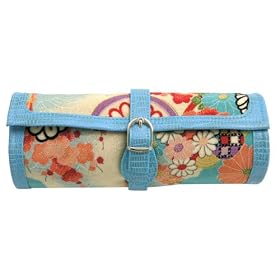 Cris Notti Blue Kimono Jewelry Roll