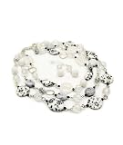 White Black Floral Bead Necklace and Earring Set Fashion Jewelry