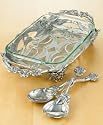 Arthur Court "Orchid" Casserole Dish with Stand, 3 Qt.