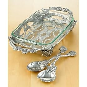 Arthur Court Orchid Casserole Dish with Stand, 3 Qt. by Arthur Court