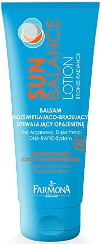 FARMONA Sun Balance Bronze Radiance Lotion tan strengthening with Argan Oil, D-pantenol, DHA Rapid System 200 ml / 6.76 FL.OZ.