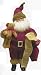 15 Red Victorian Santa Claus Doll Figurine holding a List and Small Brown Teddy Bear (Thomas Nast)