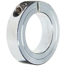 Climax Metal One-Piece Clamping Shaft Collar, Zinc-Plated Steel