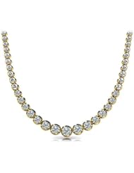 10.00 carat Ladys Round Cut Necklace in 14 karat Yellow Gold