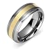 Handsome Two Tone 8mm Comfort Fit Mens Tungsten Carbide Wedding Band Ring Size 9