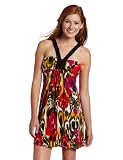My Michelle Juniors Print Knit Dress Braid Trim