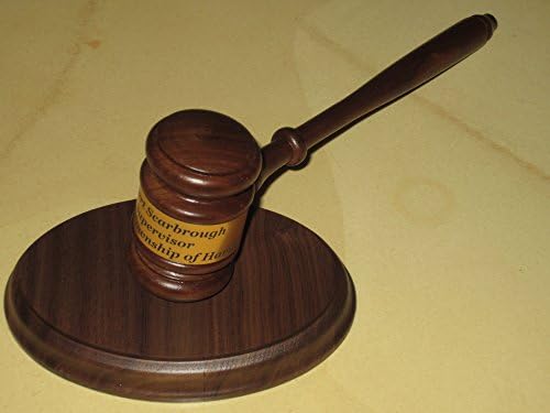 Genuine Walnut Gavel with Oval Sound Block & Custom Imprinted Band