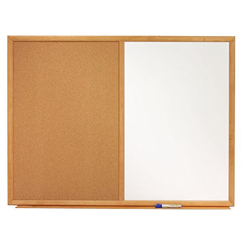 Quartet Dry Erase Board & Cork Board Combination, 3 x 2', Oak Finish Frame (S553)