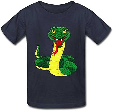 VAVD Youth Snake Kids Boys And Girls Short Sleeves T-Shirt L Navy