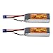 2 Packs Floureon 3S 25C 11.1V 2200mAh Li-Polymer Lipo RC Battery Pack with EC3 Plug Connector for RC Airplane, RC Helicopter, RC Car, RC Truck, RC Boat,